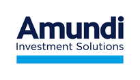 Logo von Amundi Investment Solutions in blauen und schwarzen Schriftarten.