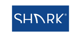 Logo von Shark, blau mit stilisierter Schrift.