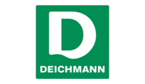 Grünes Logo mit einem weißen „D“ und dem Schriftzug „DEICHMANN“.
