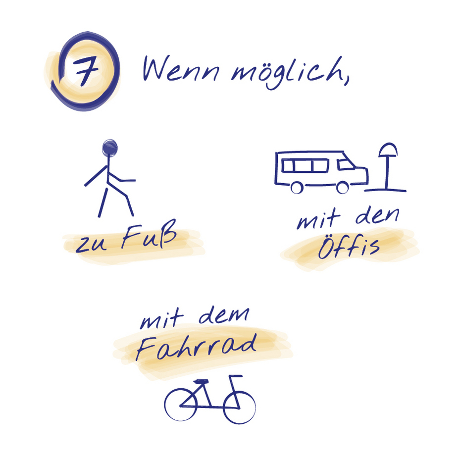 Illustration Öffis statt PKW