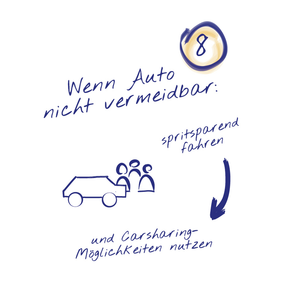Illustration spritsparend fahren
