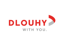 Logo von DLOUHY mit dem Slogan „WITH YOU“.